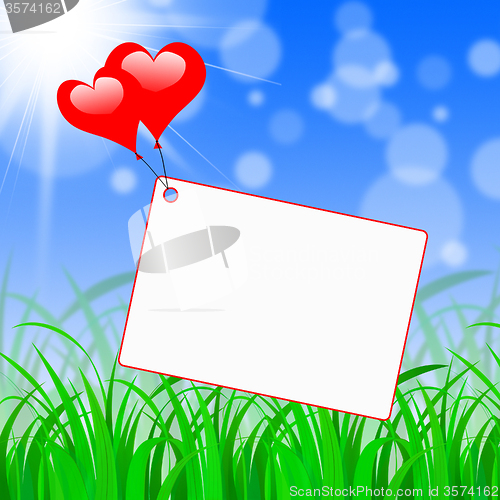Image of Heart Tag Means Blank Space And Copy-Space