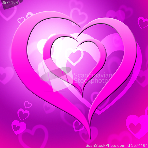Image of Background Heart Represents Valentine Day And Affection