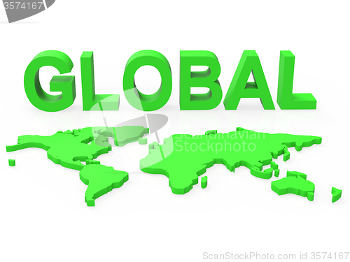Image of Global World Indicates Network Server And Computer