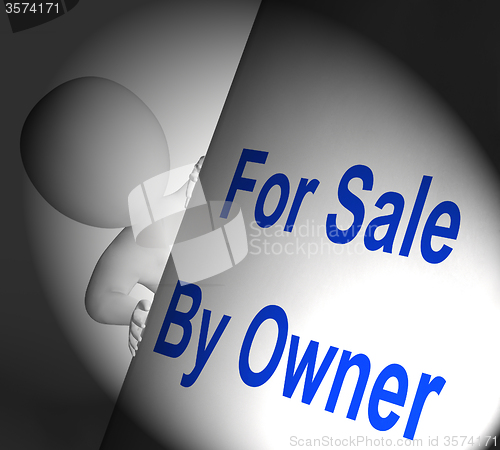 Image of For Sale By Owner Sign Displays Listing And Selling