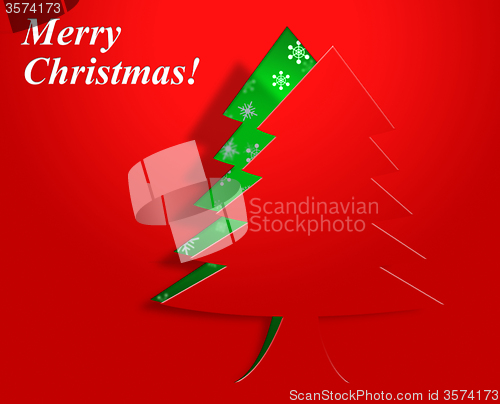 Image of Xmas Tree Represents Congratulation Holiday And Seasonal