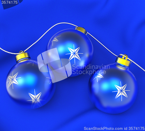 Image of Xmas Balls Shows Merry Christmas And Baubles