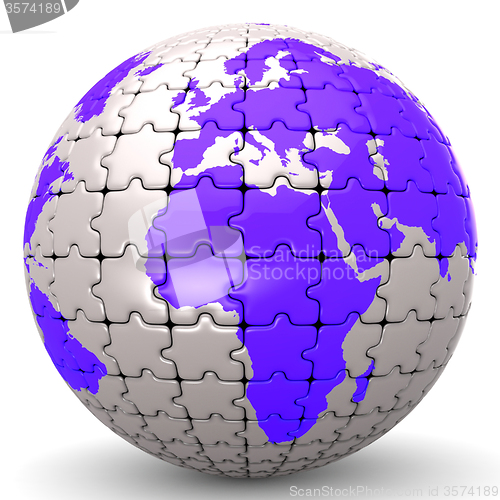 Image of Globe World Means Jigsaw Puzzle And Global