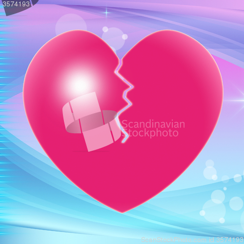 Image of Broken Heart Represents Valentine Day And Broken-Heart