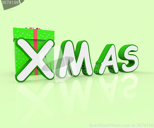 Image of Xmas Giftbox Means Merry Christmas And Celebration