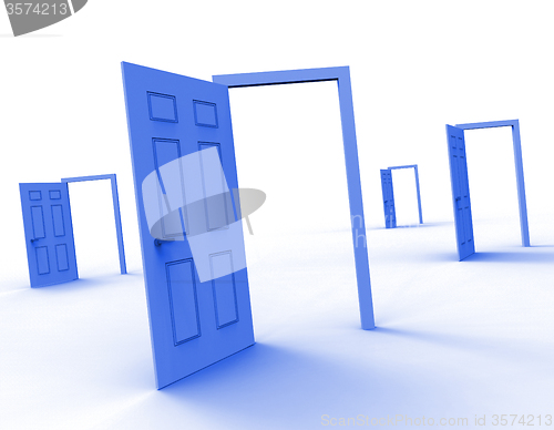 Image of Doors Choice Means Doorway Alternative And Decide