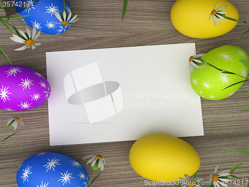 Image of Easter Eggs Shows Gift Tag And Blank