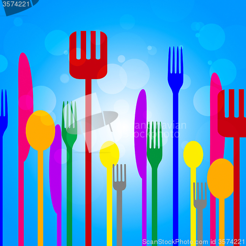 Image of Food Knives Means Knife Blue And Utensil