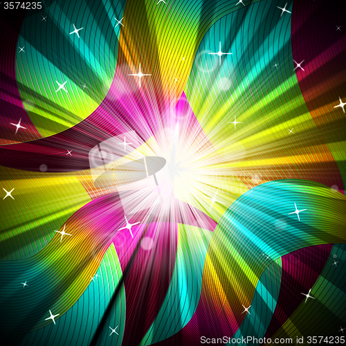 Image of Background Sunrays Shows Radiate Sunlight And Multicoloured