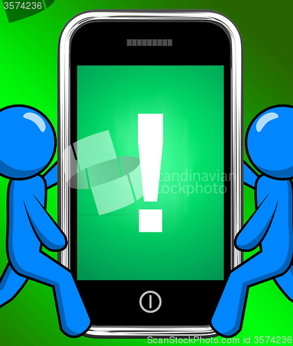 Image of Exclamation Mark On Phone Displays Attention Warning