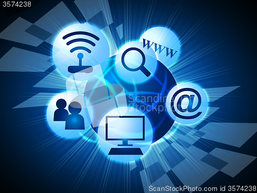 Image of Social Media Means World Wide Web And Communicate