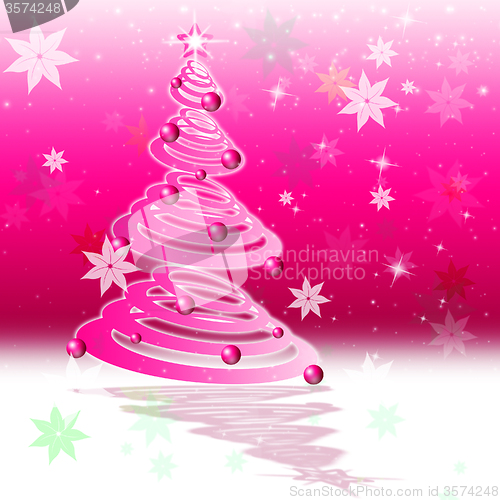 Image of Xmas Tree Means New Year And Celebrate