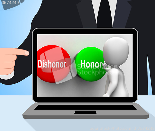 Image of Dishonor Honor Buttons Displays Integrity And Morals
