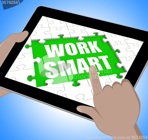 Image of Work Smart Tablet Means Employee Productivity And Efficiency