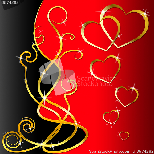Image of Hearts Pattern Shows Valentine Day And Background