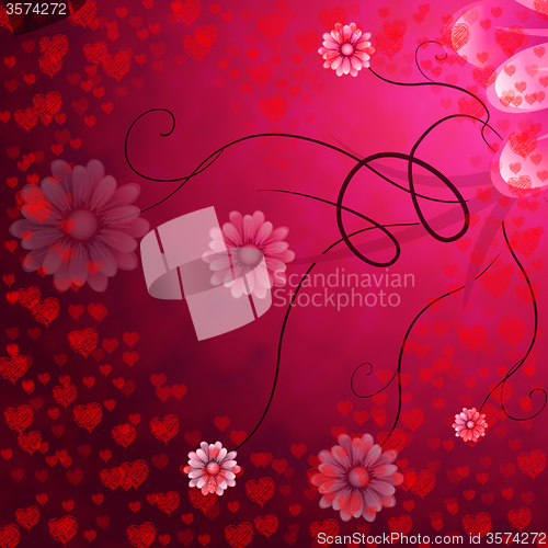 Image of Hearts Background Indicates Valentine Day And Affection