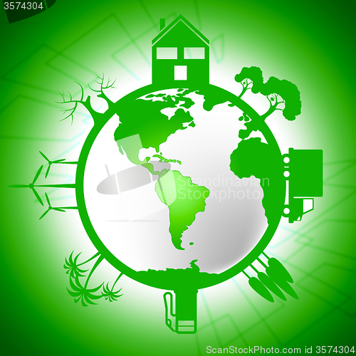 Image of Global World Means Earth Day And Eco