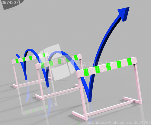 Image of Hurdle Overcome Means Conquering Adversity And Barrier