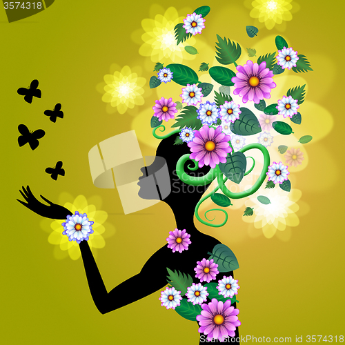 Image of Flowers Hair Means Bouquet Florals And Hairdo