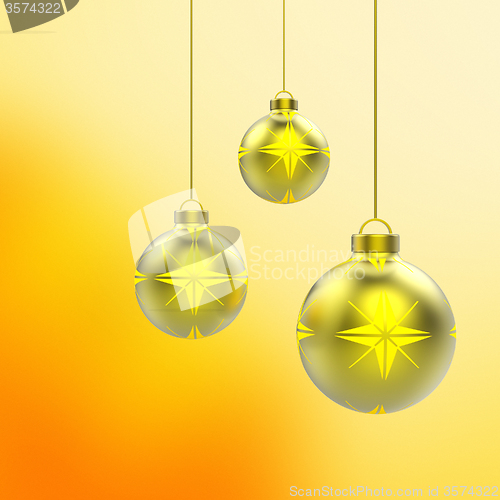Image of Xmas Balls Shows Merry Christmas And Baubles
