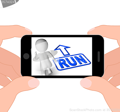 Image of Run And 3D Character Displays Urgent Running