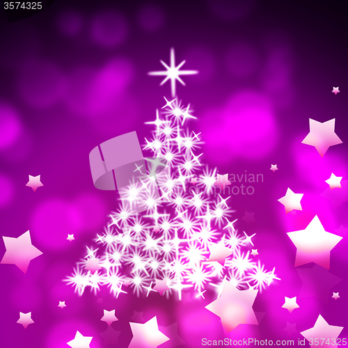 Image of Xmas Tree Represents Bokeh Lights And Color