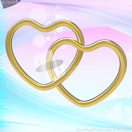 Image of Wedding Rings Represents Heart Shapes And Eternity