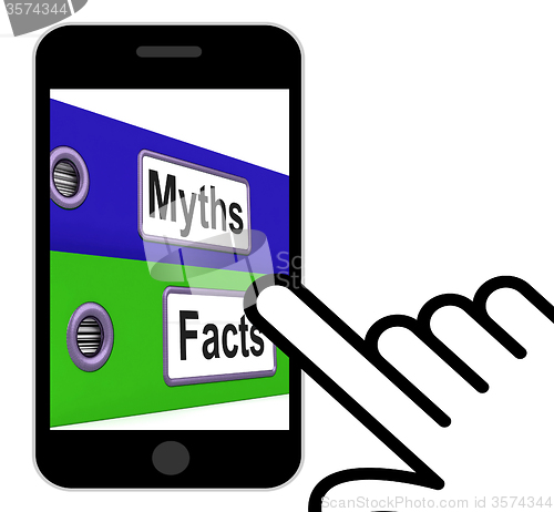Image of Myths Facts Folders Displays Factual And Untrue Information