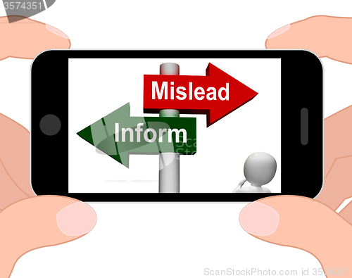 Image of Mislead Inform Signpost Displays Misleading Or Informative Advic