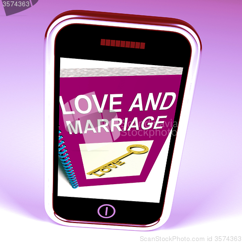 Image of Love and Marriage Phone Represents Keys and Advice for Couples