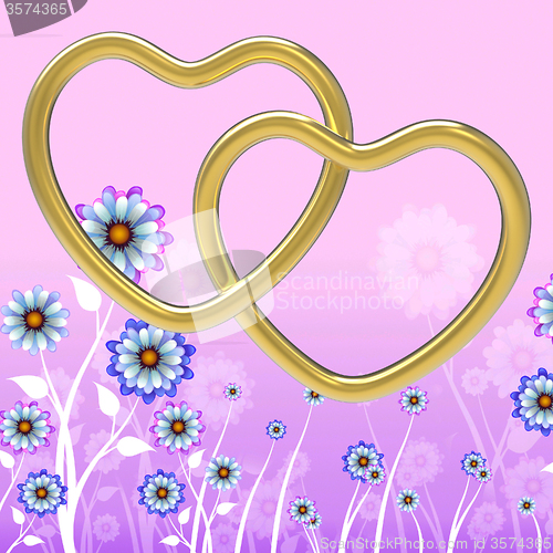 Image of Wedding Rings Indicates Valentine\'s Day And Couple