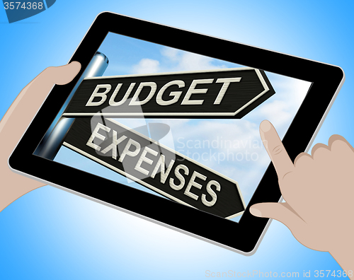 Image of Budget Expenses Tablet Means Business Accounting And Balance