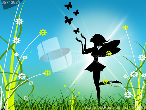 Image of Floral Fairy Indicates Animal Bouquet And Sunlight