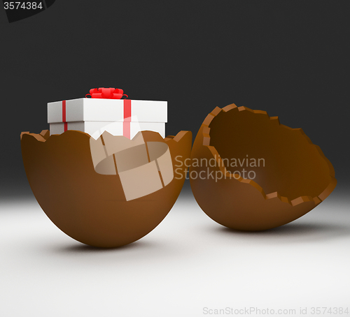 Image of Easter Egg Shows Gifts Candy And Gift