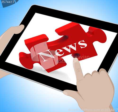 Image of News Tablet Means Web Headlines Or Bulletin