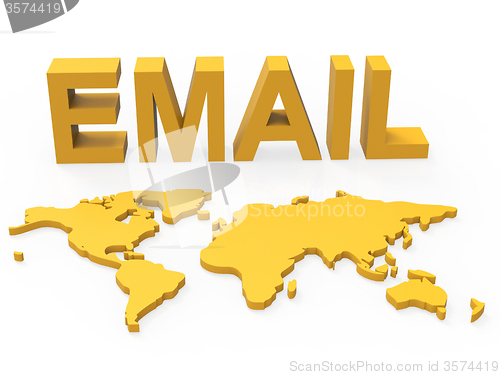 Image of World Email Shows Send Message And Earth