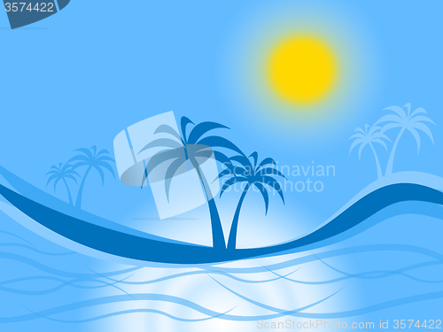 Image of Palm Tree Represents Tropical Island And Atoll