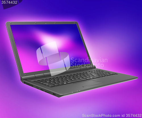 Image of Laptop Technology Shows Internet Computer And Notebook