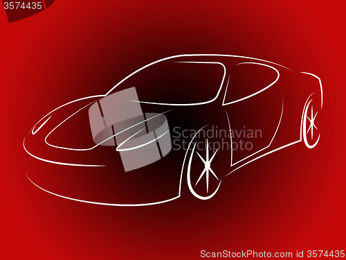 Image of Illustration Sportscar Indicates Design Motorshow And Style