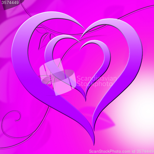 Image of Background Heart Means Valentine Day And Abstract
