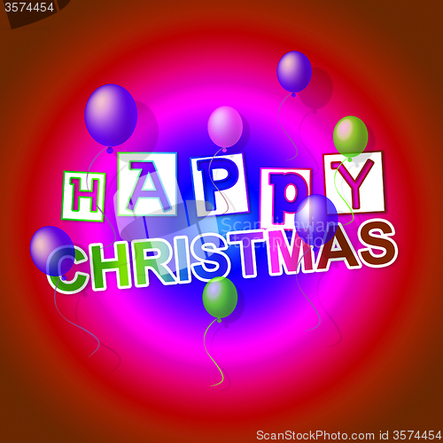 Image of Happy Christmas Means Xmas Greeting And Celebrate
