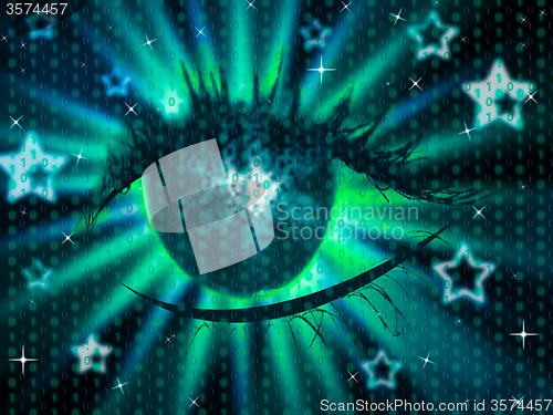 Image of Star Eye Shows Starred Stars And Background