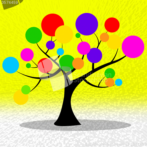 Image of Circles Tree Shows Ring Environmental And Yellow