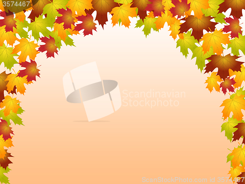 Image of Autumn Leaves Shows Blank Space And Botanic