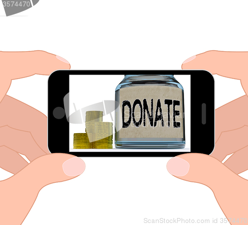 Image of Donate Jar Displays Fundraising Charity And Contributions
