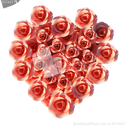 Image of Heart Roses Means Valentine Day And Flora