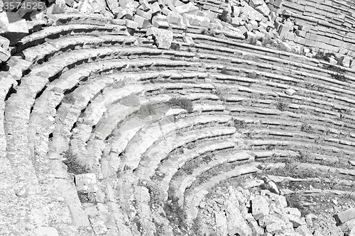 Image of  broken  in turkey europe  termessos  the old theatre abstract t