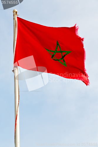 Image of tunisia  flag in the blue sky  colour and wave