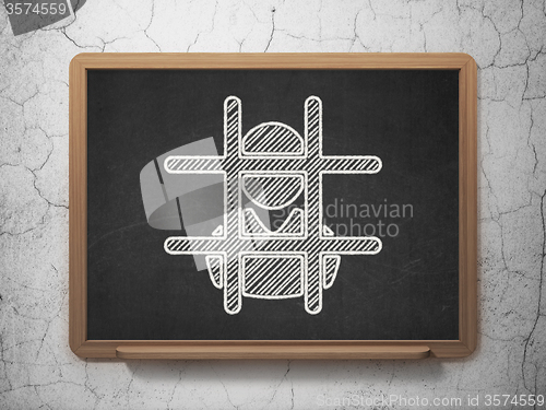 Image of Law concept: Criminal on chalkboard background