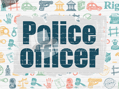 Image of Law concept: Police Officer on wall background